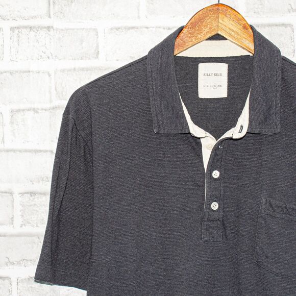 BILLY REID Men's Size XL Short Sleeve Polo Shirt Gray Cotton - Picture 5 of 6
